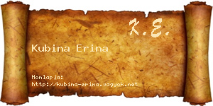Kubina Erina névjegykártya
